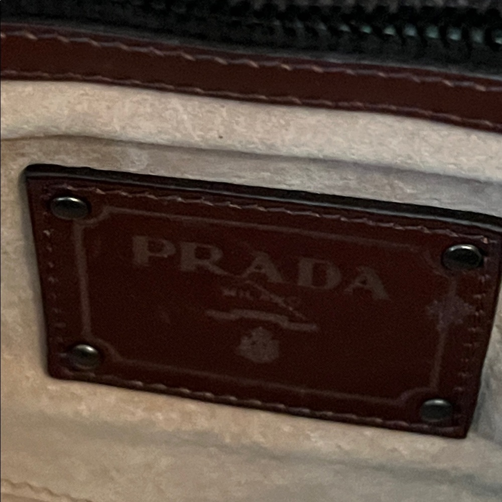 NEW PRADA Zebra print studded calf leather bag - Picture 11 of 12